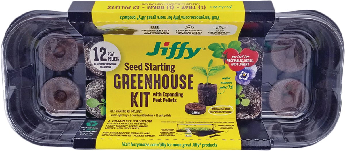 Jiffy Windowsill Greenhouse "12 Pellet Starter Kit" Vankampens