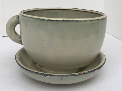 Teacup Glazed Saucer Pot