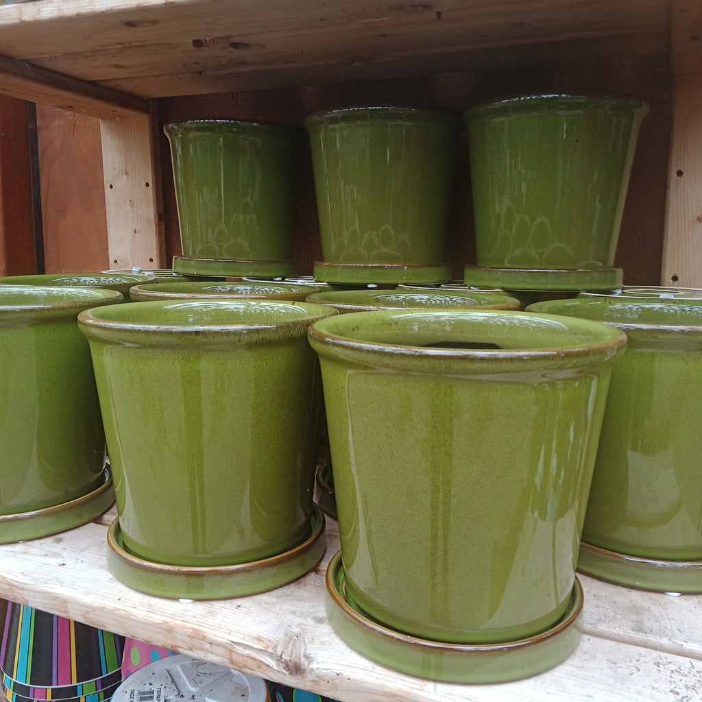 Green Reactive Glaze Pot
