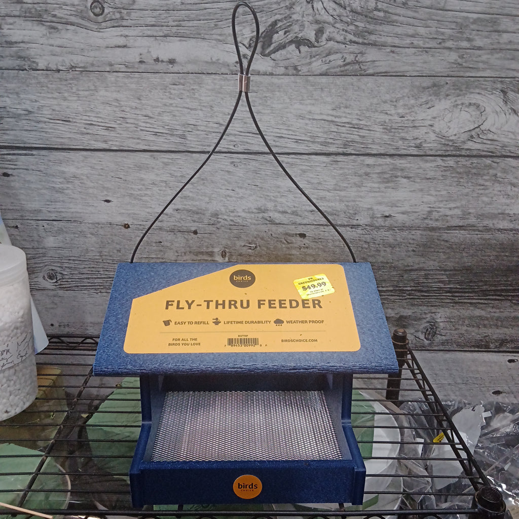 Fly Thru Bird Feeder (Navy Peony)
