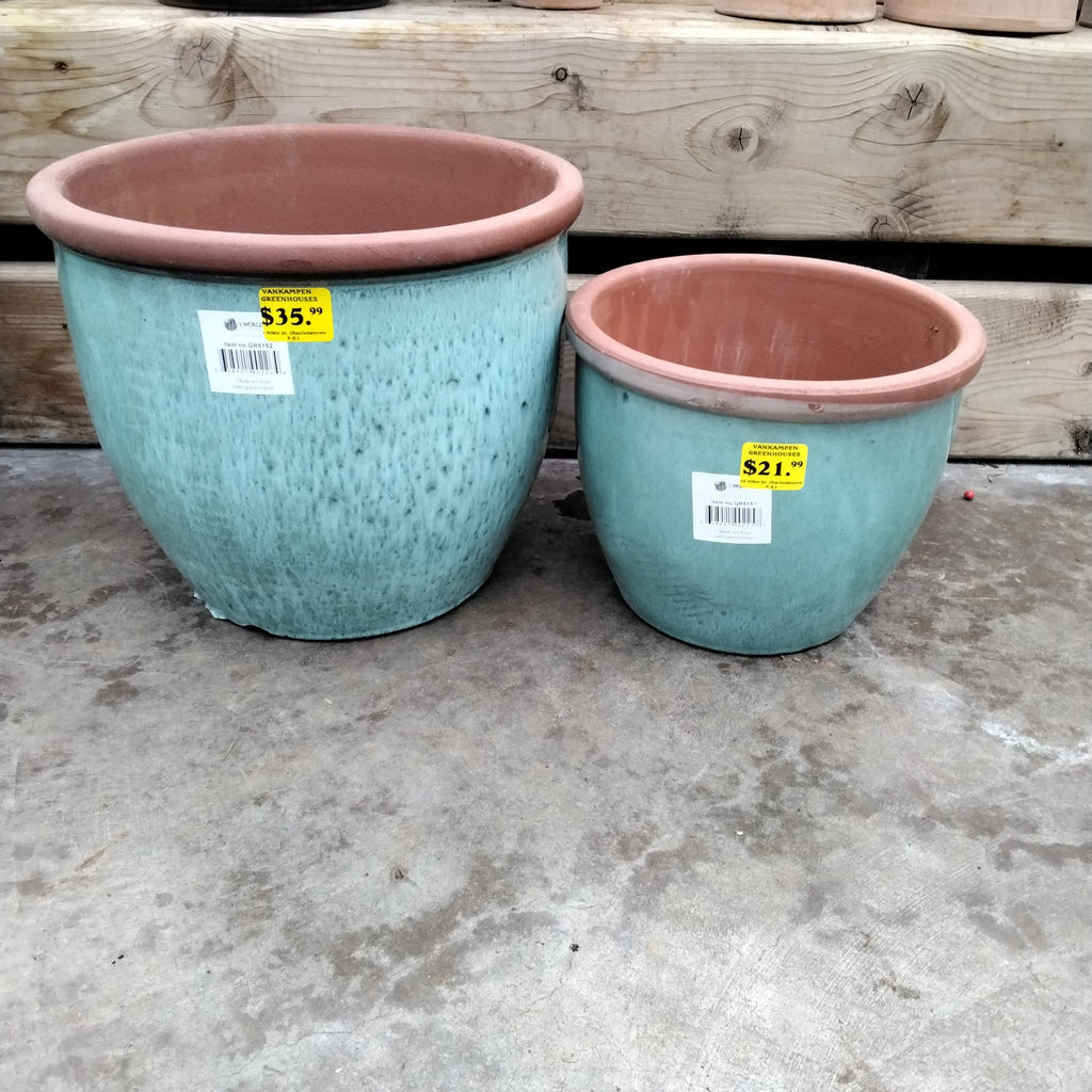 glazed terracotta pots for plants Glazed Terracotta Pot with Natural Rim – Vankampens Greenhouses